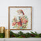 Melrose Framed Winter Florals and Santa Print 16"SQ