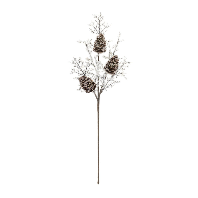 Melrose Iced Pinecone Twig Branch (Set of 2)
