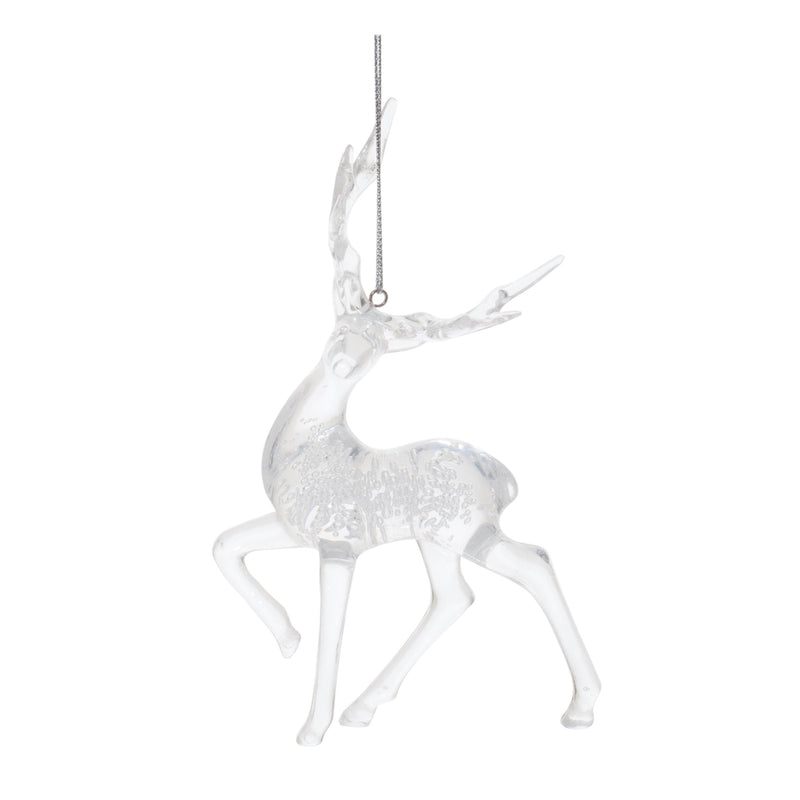 Melrose Clear Bubbled Deer Ornament (Set of 6)