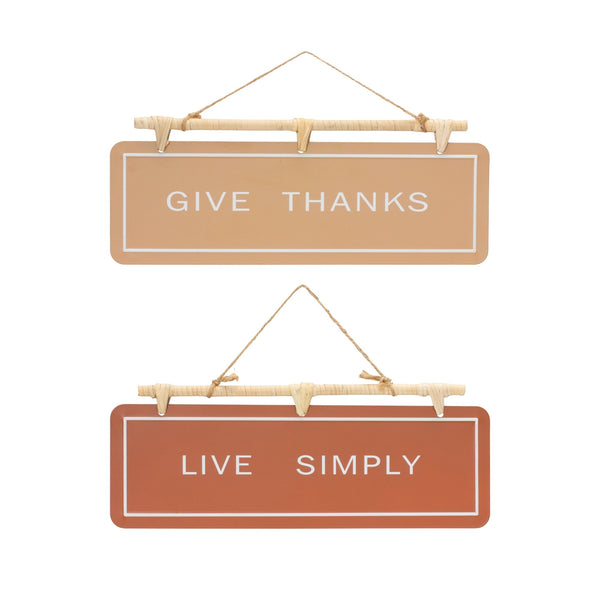 Melrose Hanging Fall Sentiment Sign (Set of 2)