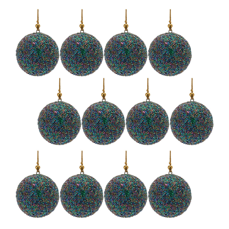 Melrose Rainbow Beaded Ball Ornament (Set of 12)