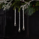 Melrose Clear Beaded Glass Icicle Drop Ornament (Set of 6)