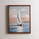 Melrose Framed Sailboat Print Wall Decor, Nautical, Modern, Wood