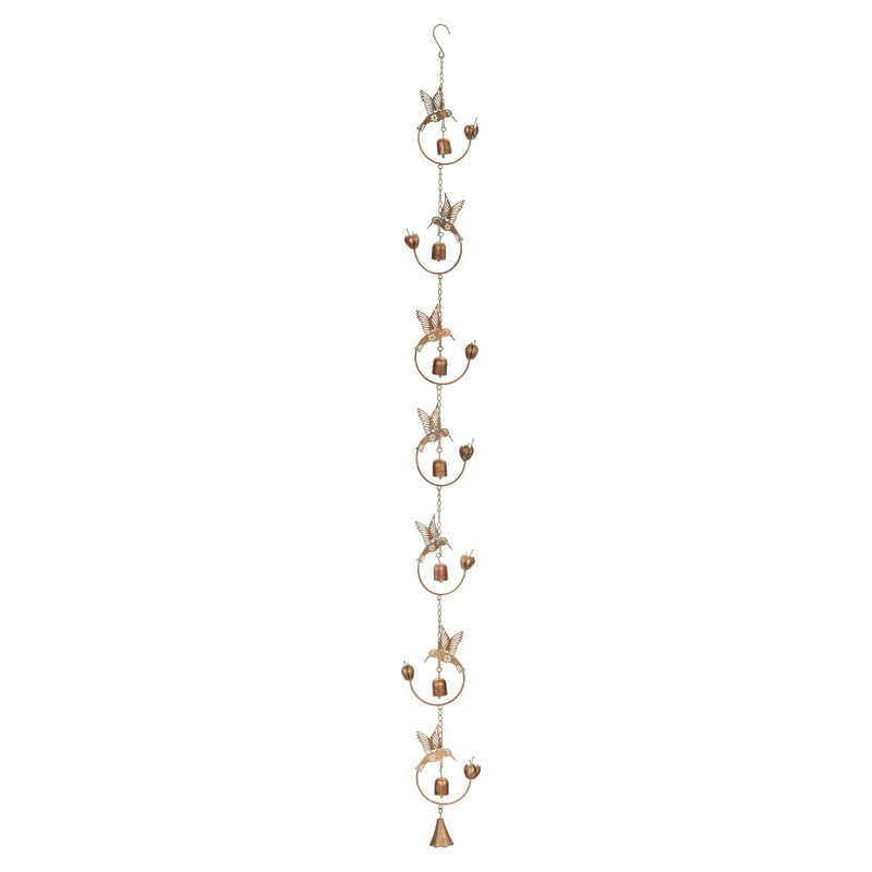 Melrose Iron Hummingbird and Bell Rain Chain