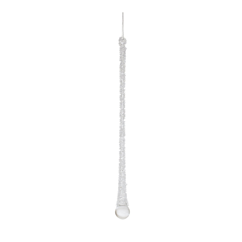 Melrose Clear Beaded Glass Icicle Drop Ornament (Set of 6)