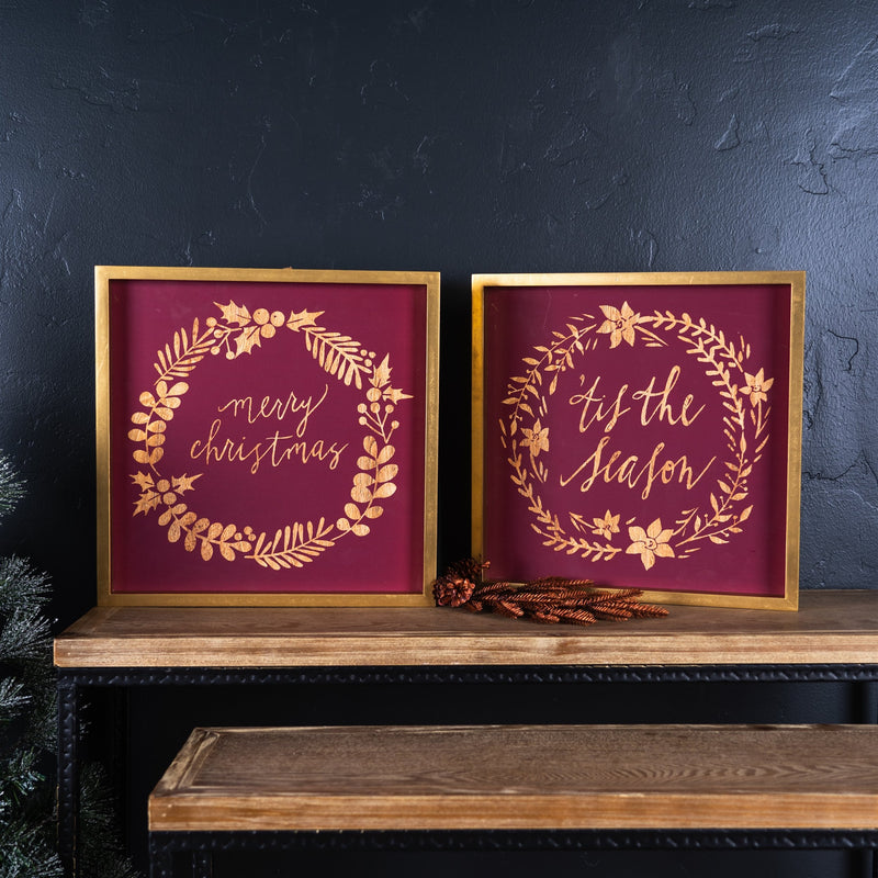 Melrose Framed Holiday Sentiment Sign (Set of 2)