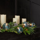 Melrose LED Blue Crackle Glass Ball Ornament String
