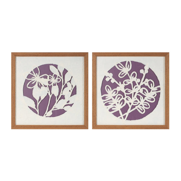 Melrose Framed Floral Wall Art Under Glass, Modern, Wood, Plastic