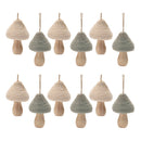 Melrose Felt Fabric Mushroom Ornament (Set of 12)