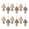 Melrose Felt Fabric Mushroom Ornament (Set of 12)
