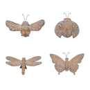 Melrose Floral Etched Insect Shelf Sitter (Set of 4)