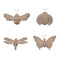 Melrose Floral Etched Insect Shelf Sitter (Set of 4)
