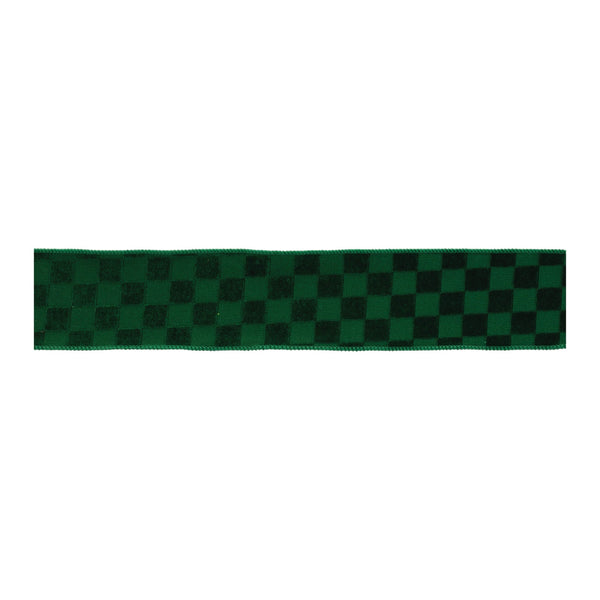 Melrose Checkered Texture Wired Ribbon (Set of 2)