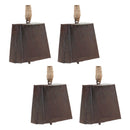 Melrose Bronze Metal Bell Ornament with Jute Rope Hanger (Set of 4)
