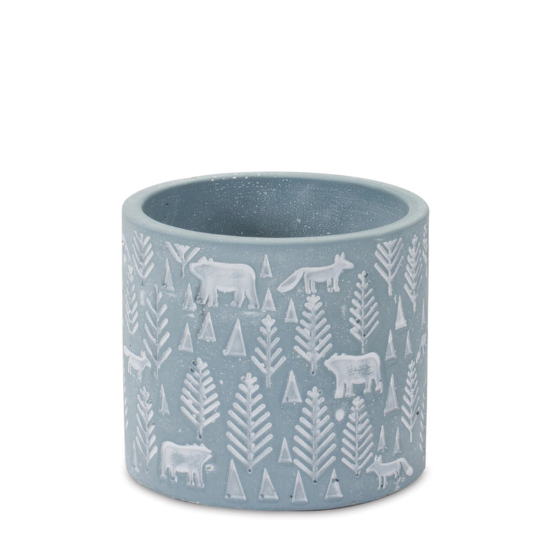 Melrose Woodland Winter Stone Planter Set of 2 Planter
