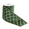Melrose Green w/Gold Lattice Ribbon 4" x 5 Yds.