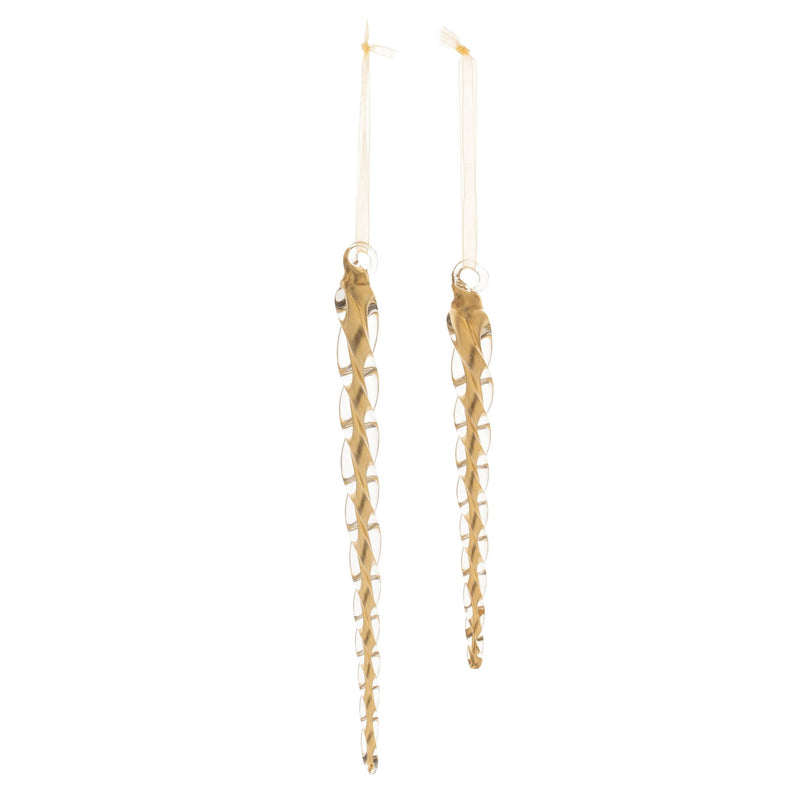 Melrose Swirled Glass Icicle Ornament (Set of 12)