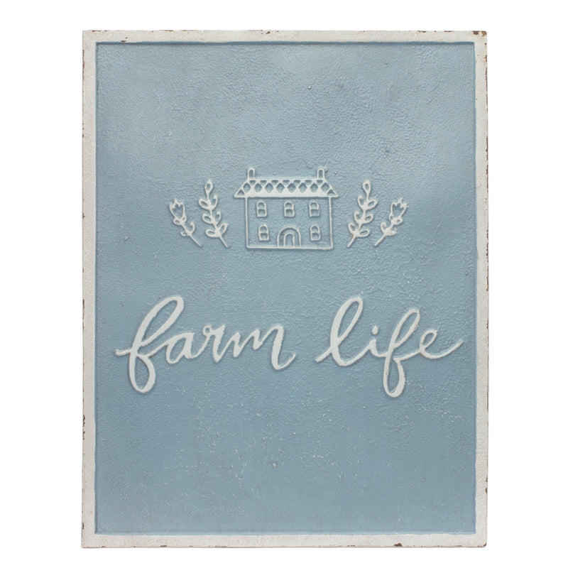 Melrose Metal Farm Life Sentiment Sign Wall Decor, Rustic, Metal