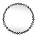 Melrose Round Beaded Metal Wall Mirror 23.5"D, Modern, Metal