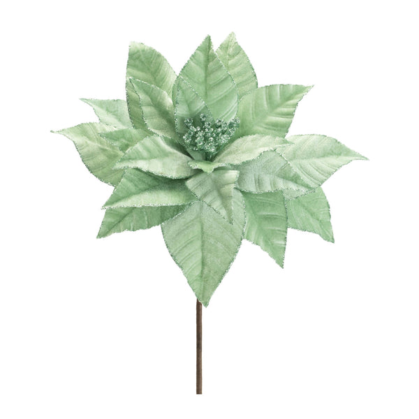 Melrose Glittered Poinsettia Flower Stem (Set of 6)