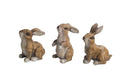 Melrose Rabbit (Set of 6) 3"H, 3.5"H Polystone Brown & White