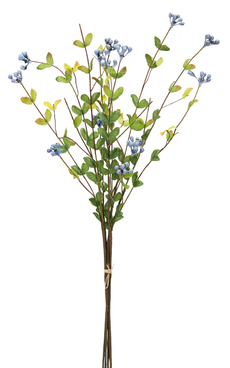 Melrose Blue Berry Foliage Spray (Set of 12)