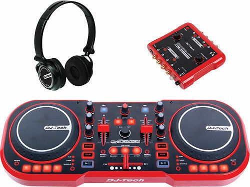 DJ Tech myScratch Pack USB DJ MIDI Controller w/ Headphones & Sound Interface