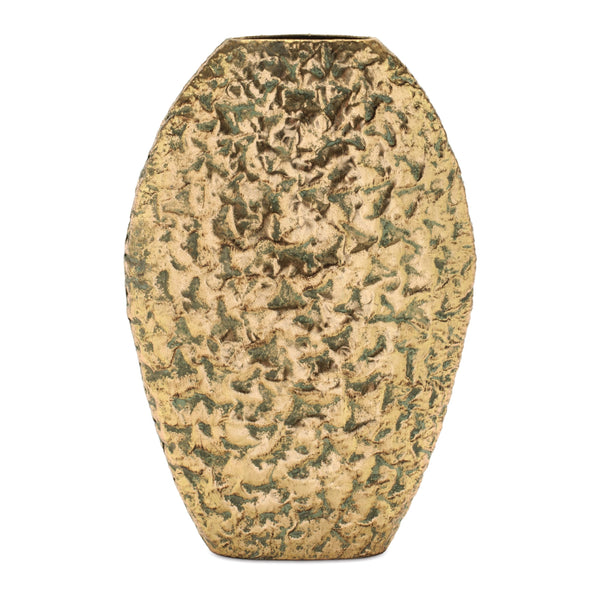 Melrose Distressed Flat Metal Vase (Set of 2)