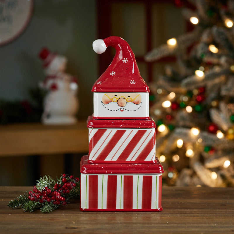 Melrose Ceramic Stacking Santa Character (Set of 3)