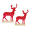 Melrose Metal Deer Silhouette with Wood Base (Set of 2)