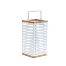 Melrose Metal Box Lantern w/ Natural Wood Accents (Set of 2) Glam & Luxury