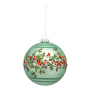 Green Pine Branch Ball Ornament with Bead Berry Accent (Set of 6)