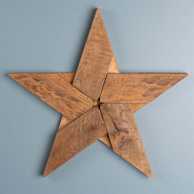 Melrose Pine Wood Star Decor Wall Decor, Rustic, Wood