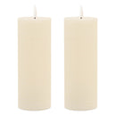 Melrose FIA Wick Ivory Pillar Candle (Set of 2)