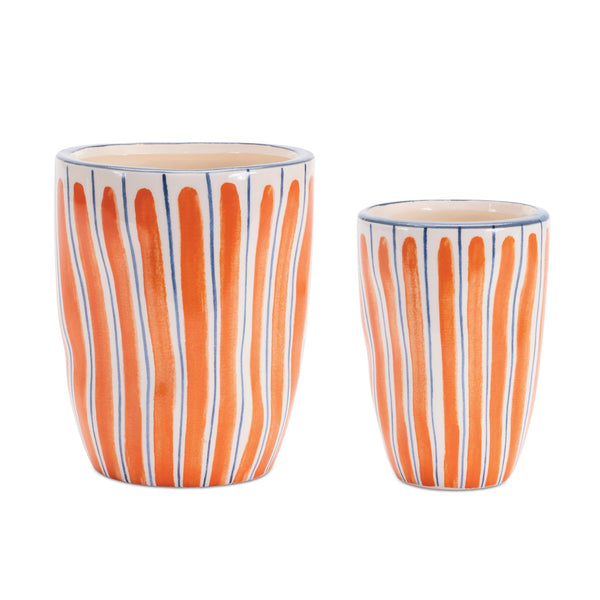 Melrose Wavy Stripe Planter Set of 6 Planter, Wavy Patterned, Dolomite