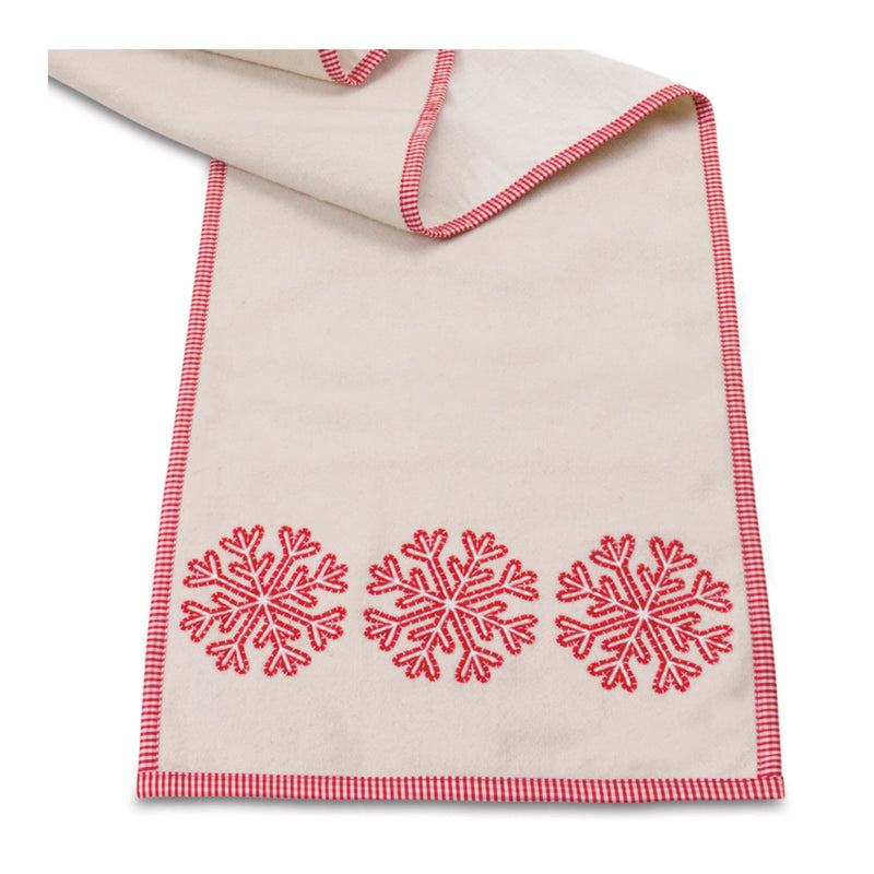 Melrose Embroidered Snowflake Table Runner 72"L
