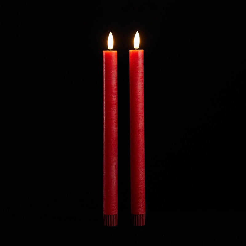Melrose FIA Wick Red Taper Candle (Set of 2)