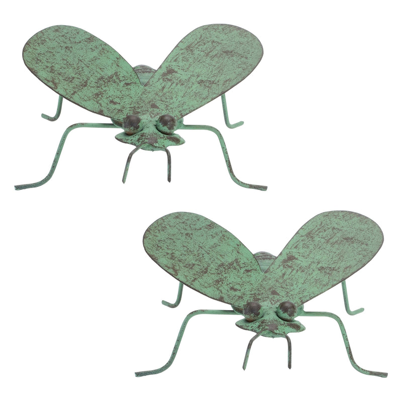 Melrose Iron Metal Bumble Bee Garden Accent (Set of 2)