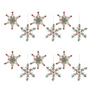 Melrose Jeweled Tinsel Snowflake Ornament (Set of 12)