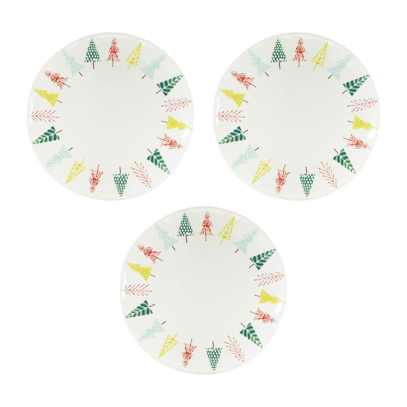 Melrose Ceramic Pine Tree Print Platter (Set of 3)