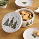 Melrose Ceramic Pine Tree Canister with Lid 7.75"D