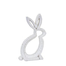 Melrose Carved Stone Bunny Outline Decor (Set of 2) Multicolor Home Accent