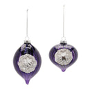 Melrose Purple Glass Reflector Ornaments – Set of 12
