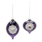 Melrose Purple Glass Reflector Ornaments – Set of 12