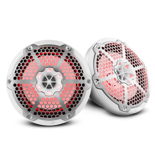 DS18 NXL8MWH 8" Marine Speakers with RGB LED Lights - White (Pair)