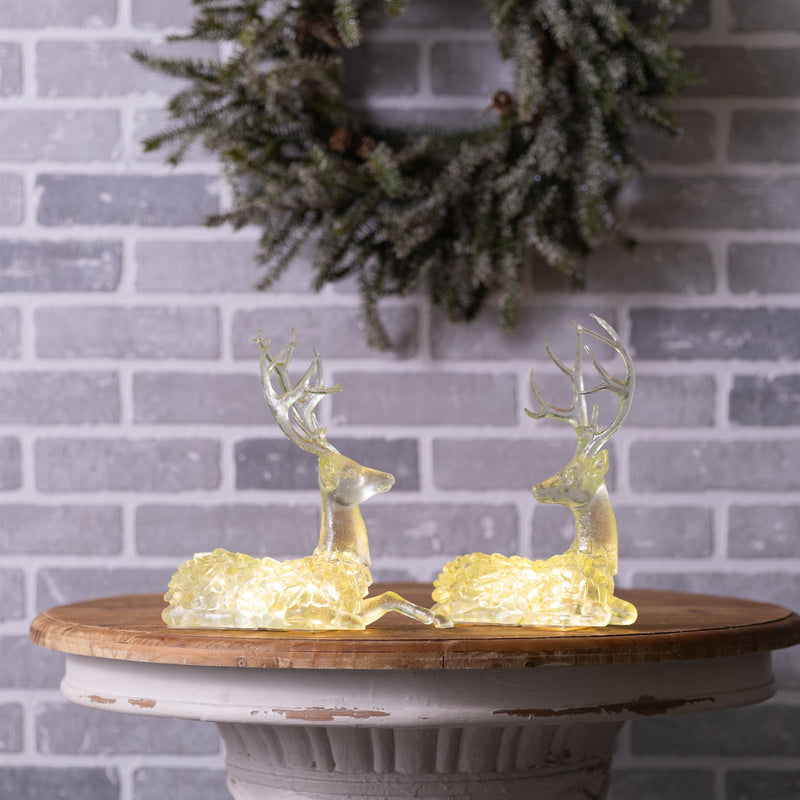 Melrose LED Lighted Sage Green Deer (Set of 2)
