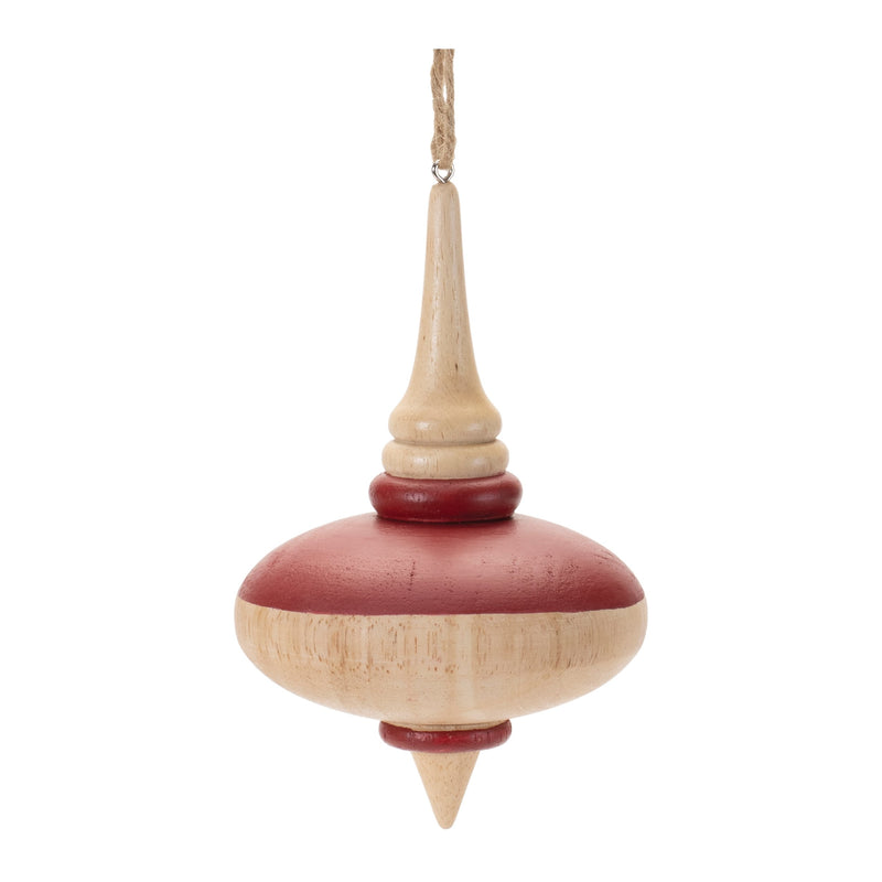 Melrose Oak Wood Top Ornament (Set of 12)
