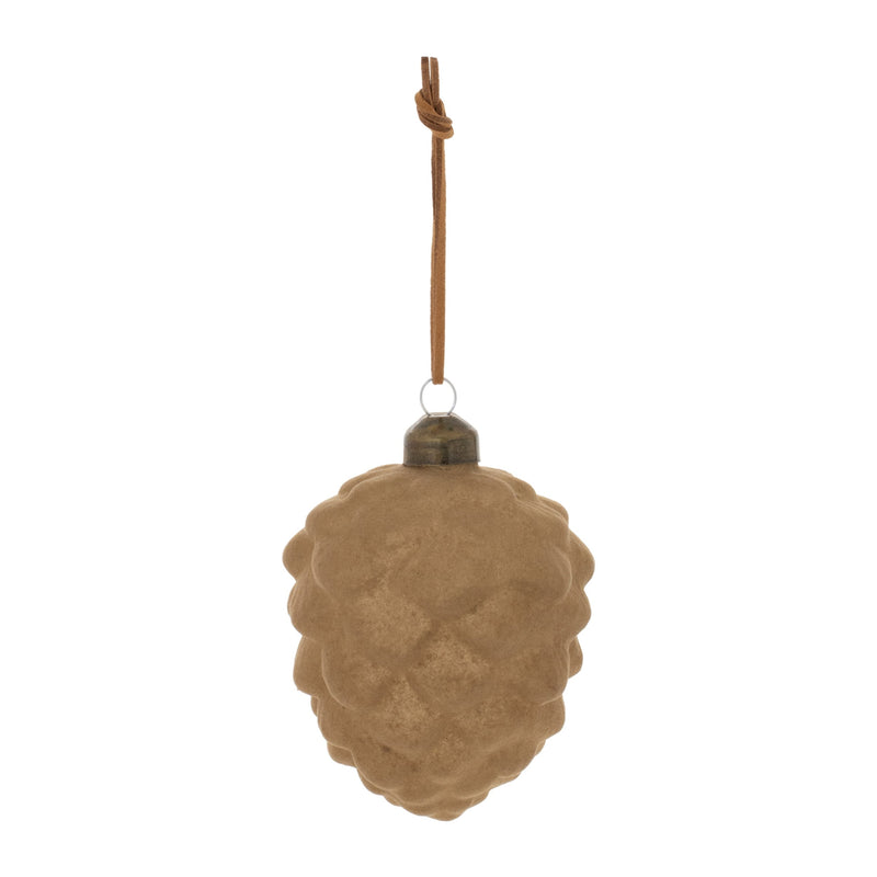 Melrose Flocked Glass Pinecone Ornament (Set of 12)