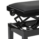 Stagg Hydraulic Piano Bench Black High Gloss w/ Velvet Top - New Open Box