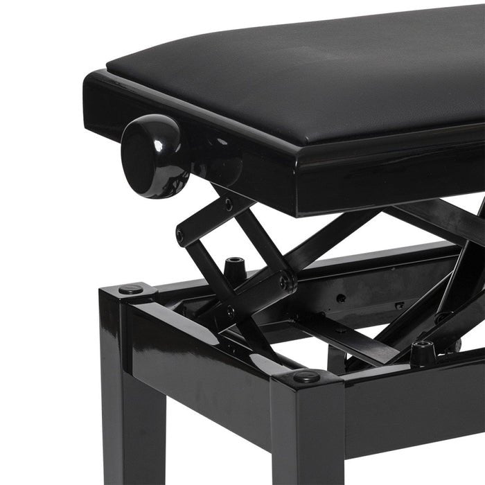 Stagg Hydraulic Piano Bench Black High Gloss w/ Velvet Top - New Open Box